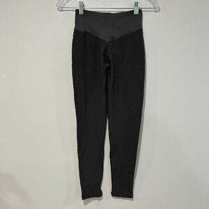 BoomBooty Women’s Scrunch Butt Leggings Black Size L Textured High Waisted